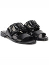 Salvatore Women's Gancini Sandals Black - SALVATORE FERRAGAMO - BALAAN.