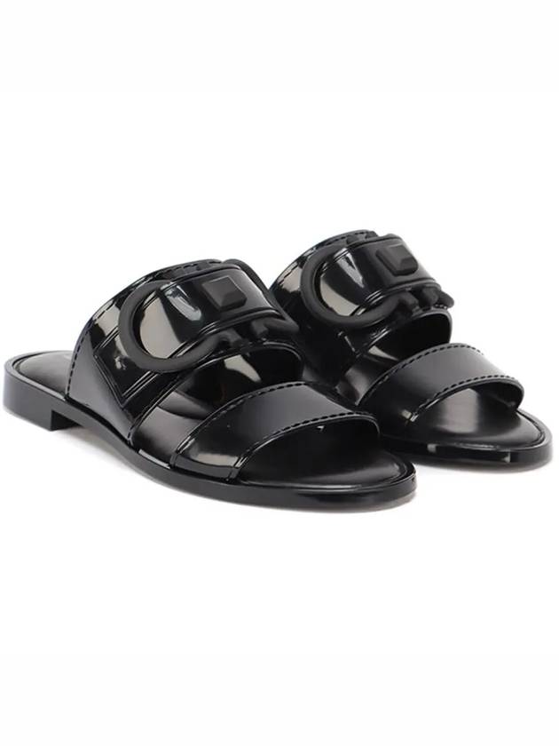 Women's Gancini Sandals Black - SALVATORE FERRAGAMO - BALAAN 4