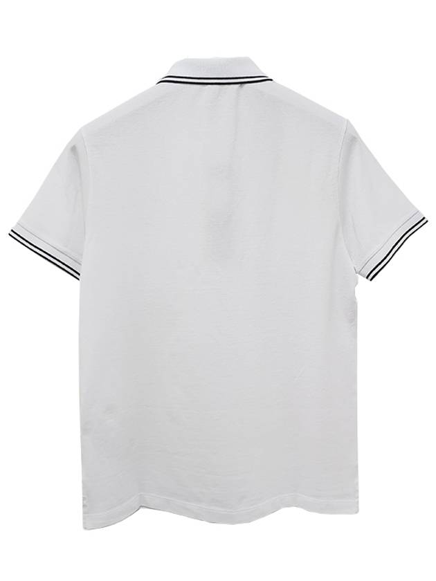 Stretch Cotton Pique Short Sleeve Polo Shirt White - STONE ISLAND - BALAAN 8