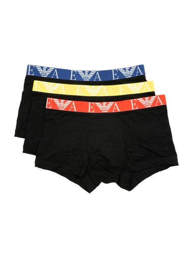 Men's Boxer Trunk Briefs 3 Pack Black - EMPORIO ARMANI - BALAAN 1