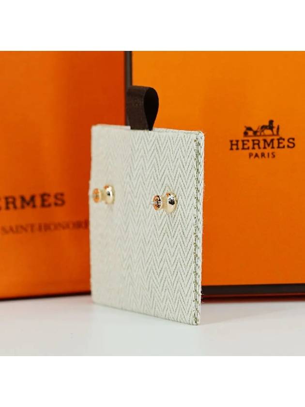 Mini Pop H Earring Rose Gold & Blanc - HERMES - BALAAN 3