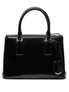 Galleria Brushed Leather Small Tote Bag Black - PRADA - BALAAN 4