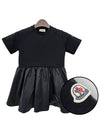 Kids Logo Patch Fit Flare One Piece 8Y 10Y Black 8I00012 809AG 999 - MONCLER - BALAAN 1