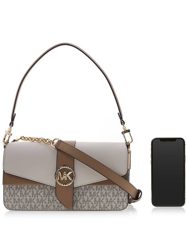 Greenwich Medium Logo Shoulder Bag White - MICHAEL KORS - BALAAN 7