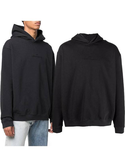 Reverse Embroidery Logo Cotton Hoodie Black - MAISON MARGIELA - BALAAN 2