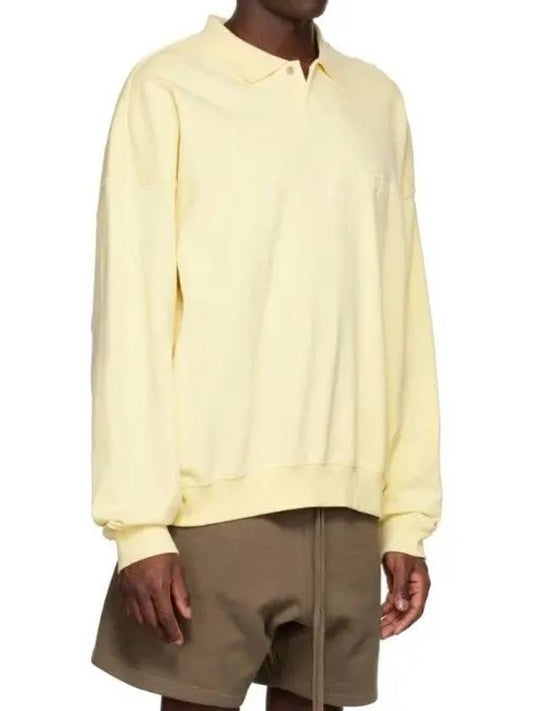 Essential Long Sleeve Yellow Single Button Knit Cuff Polo Tshirt - FEAR OF GOD ESSENTIALS - BALAAN 2