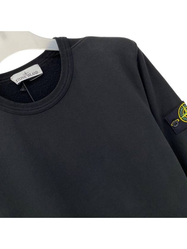 Wappen Patch Crew Neck Cotton Sweatshirt Black - STONE ISLAND - BALAAN 3