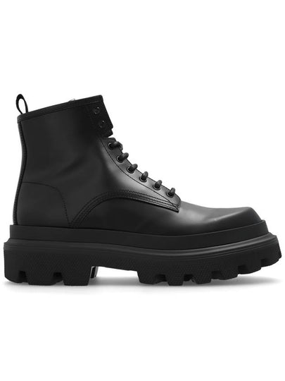 Men's Brushed Calfskin Ankle Boots Black - DOLCE&GABBANA - BALAAN 2