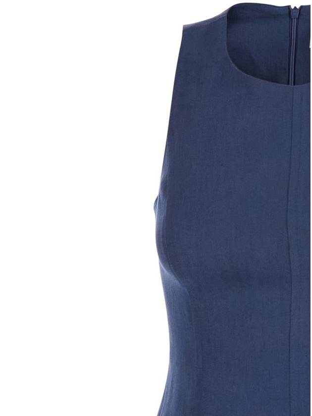 Blue Long Sleeveless Dress In Linen Woman - ELEVENTY MILANO - BALAAN 3