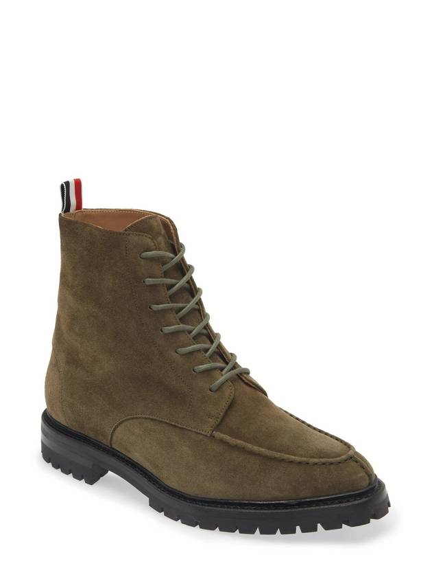 Classic Calf Commando Sole Apron Stitch Ankle Boots Dark Green - THOM BROWNE - BALAAN 1