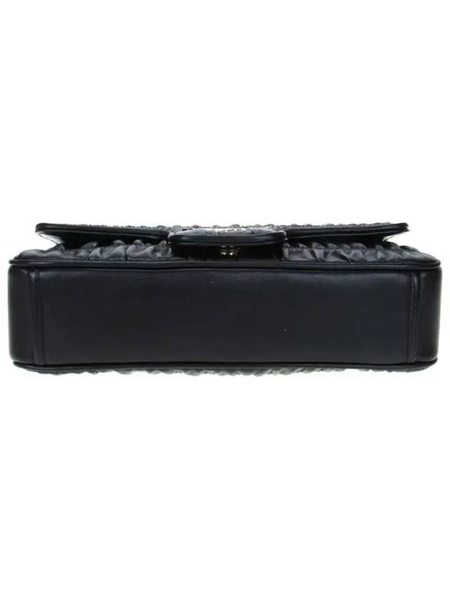 Goffre Leather Chain Shoulder Bag Black - PRADA - BALAAN 6