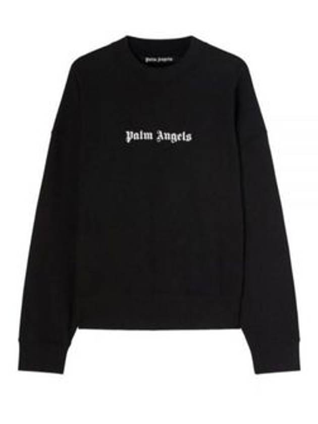 Logo Print Sweatshirt Black - PALM ANGELS - BALAAN 2