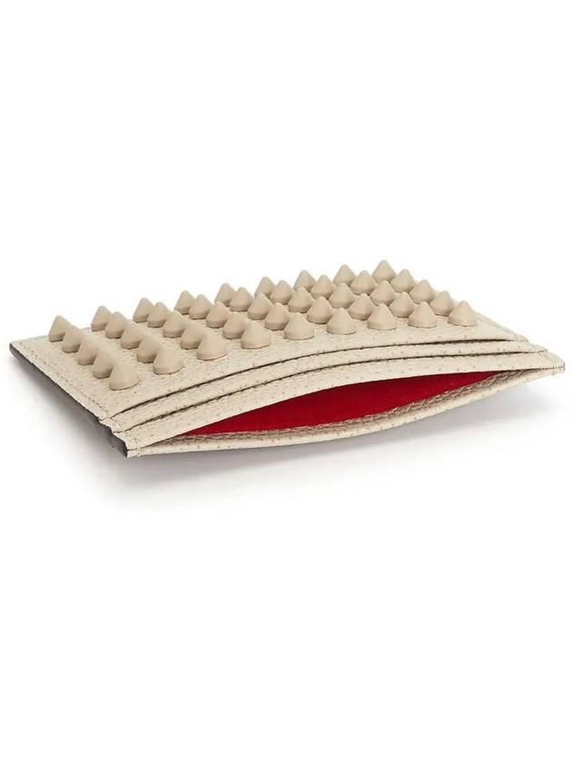 Chios Spike Card Wallet Beige - CHRISTIAN LOUBOUTIN - BALAAN 5