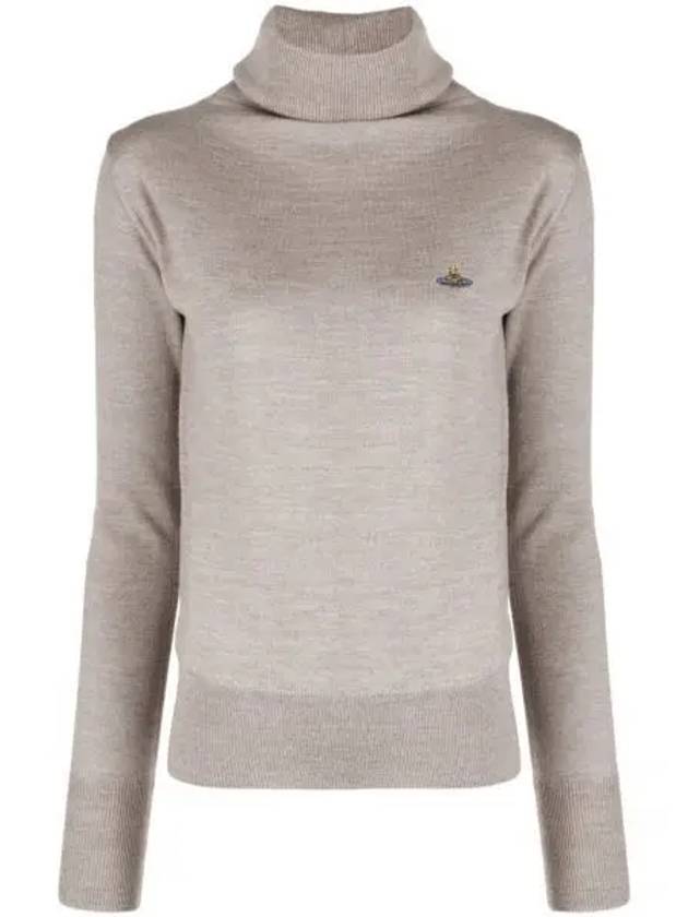 Bea ORB Embroidered Logo Turtleneck Grey - VIVIENNE WESTWOOD - BALAAN 2