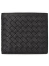 Intrecciato Calf Leather Half Wallet Black - BOTTEGA VENETA - BALAAN 2