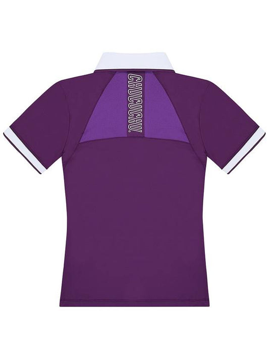 C23MTS021W Knit Point Polo T-Shirt Violet - CHUCUCHU - BALAAN 2