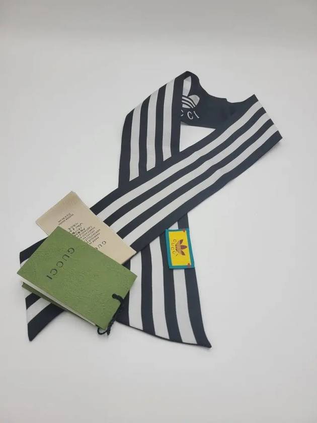 x Adidas Striped Silk Neck Bow Scarf 703568 - GUCCI - BALAAN 7