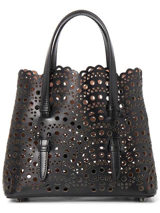 Mina 20 Vienne Wave Lux Calfskin Tote Bag Black - ALAIA - BALAAN 6