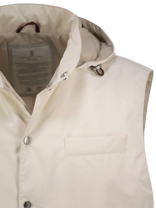 Water-repellent microfiber vest with Thermore® padding and detachable hood - BRUNELLO CUCINELLI - BALAAN 4