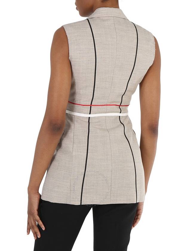 Burberry Hattie Ecru Burberry Sleeveless Tailored Blazer, Brand Size 4 (Us Size 2) - BURBERRY - BALAAN 3