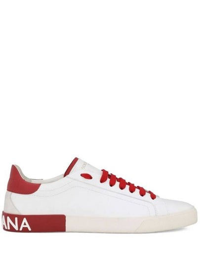 Calfskin Portofino Vintage Sneakers White Red - DOLCE&GABBANA - BALAAN 2