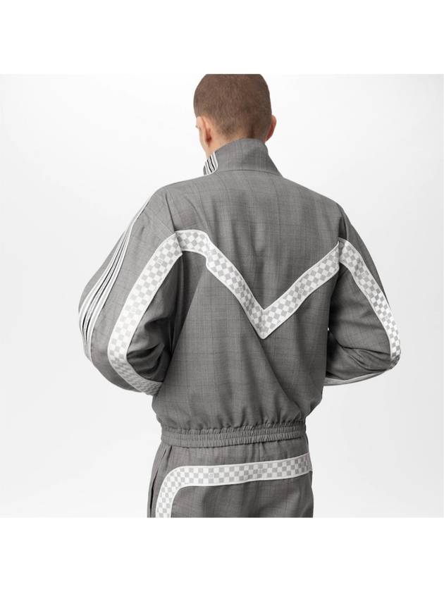 L LV Men s Tailored Damier Leather Track Blouson Jacket Gray - LOUIS VUITTON - BALAAN 3