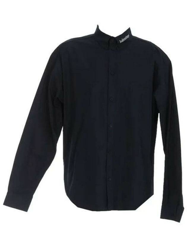 Men's Long Sleeve Shirt Dark Navy - BALENCIAGA - BALAAN.