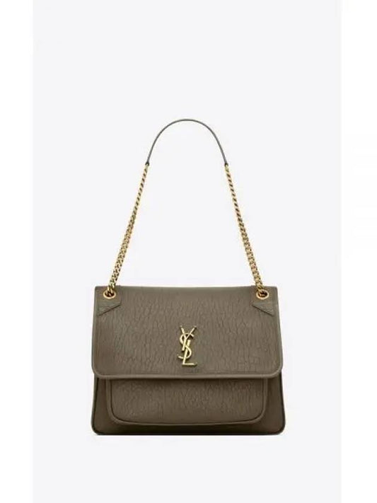 YSL shoulder bag grain lambskin sheepskin Nikki large light musk 803777AACYT3212 - SAINT LAURENT - BALAAN 1