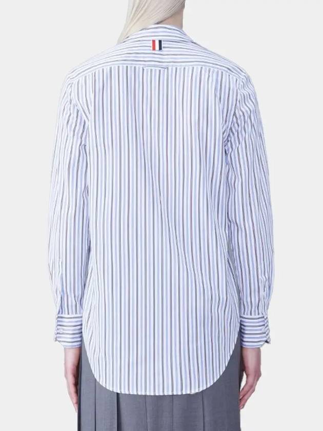 Striped Print Long Sleeve Shirt Blue - THOM BROWNE - BALAAN 5