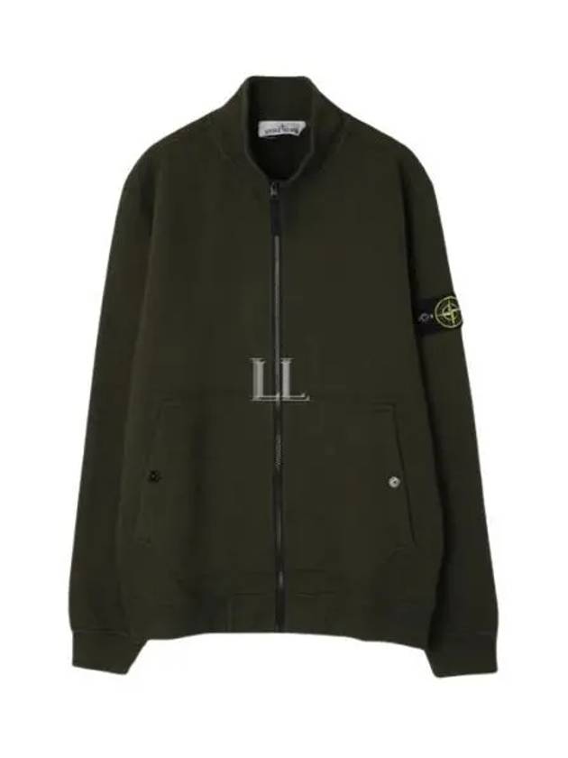 Men's Wappen Patch Cotton Zip Up JacketKhaki - STONE ISLAND - BALAAN 2