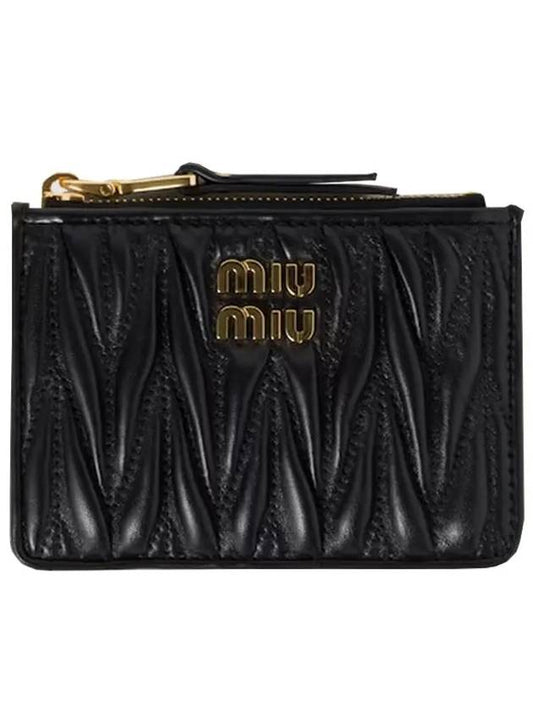 Matelasse Nappa Leather Card Wallet Black - MIU MIU - BALAAN 2