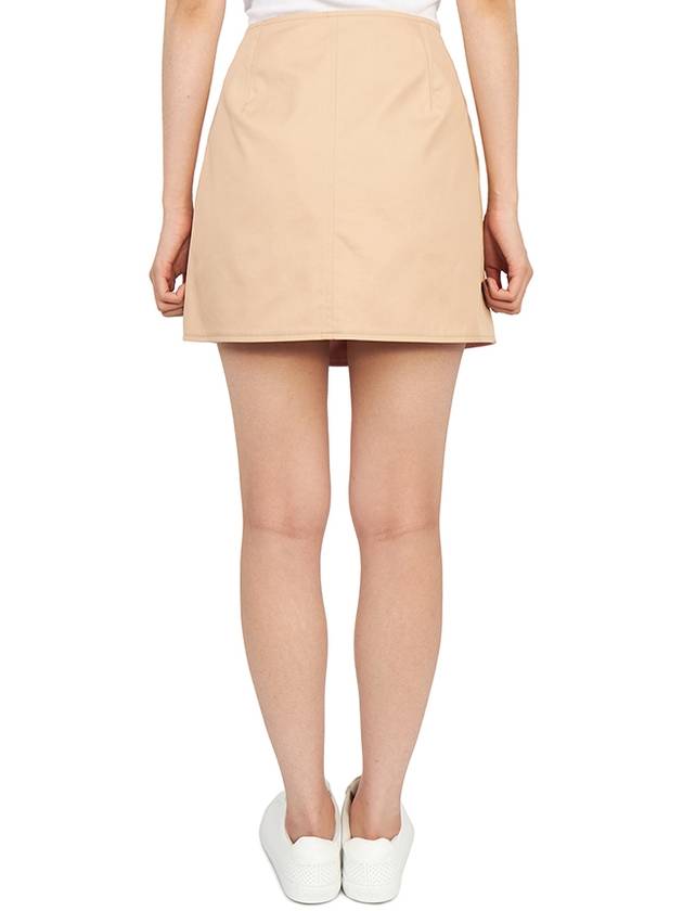 Women's Trench Mini Cotton Gabardine A-Line Skirt Pale Nude - BURBERRY - BALAAN 7