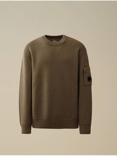 Re-Wool Lens Crewneck Knit Top Brown - CP COMPANY - BALAAN 2