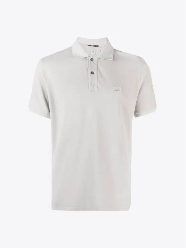 Logo Patch Short Sleeve Polo Shirt Flint Grey - CP COMPANY - BALAAN 2