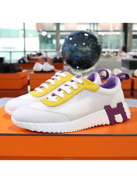 Bouncing Mesh Low Top Sneakers White Purple - HERMES - BALAAN 2