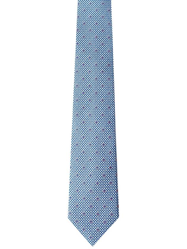 Salvatore Gancini Print Silk Tie Tie - SALVATORE FERRAGAMO - BALAAN 2