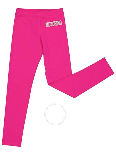 Moschino Girls Fuxia Logo Embroidered Leggings, Size 12Y - MOSCHINO - BALAAN 2