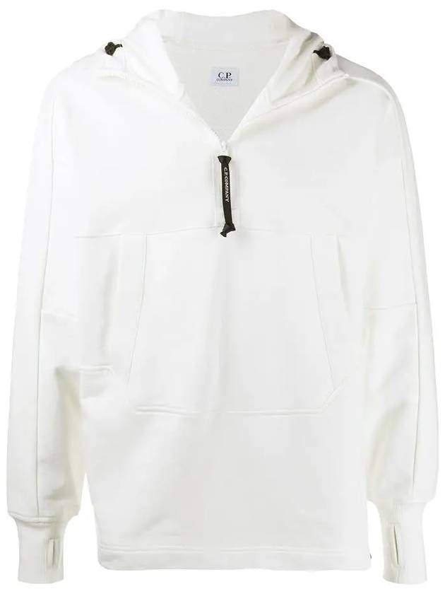 Men's Diagonal Fleece Goggles Half Zip Up Brushed Anorak White - CP COMPANY - BALAAN 2