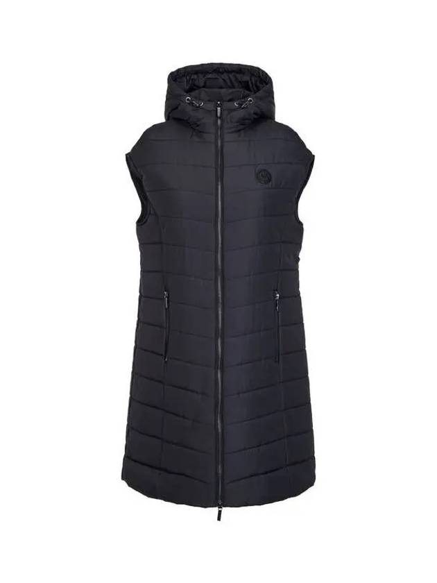 Women s hooded long zip up padded vest black 270275 - ARMANI EXCHANGE - BALAAN 1