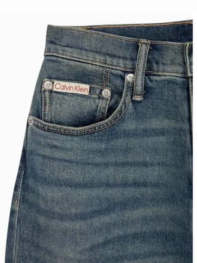 JEANS Women s High Rise Loose Fit Mid Blue Denim J225432 1A4 - CALVIN KLEIN - BALAAN 1