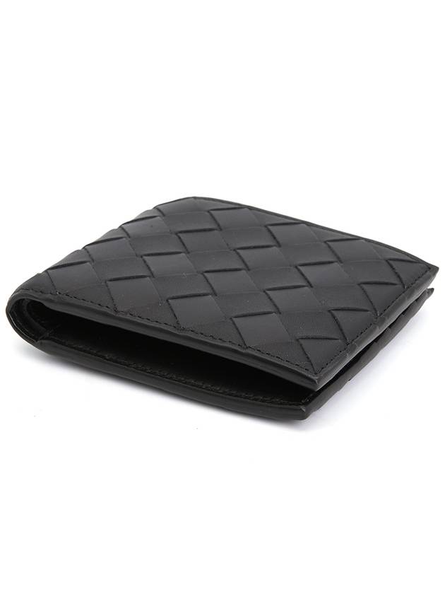 Intrecciato Leather Half Wallet Black - BOTTEGA VENETA - BALAAN 4