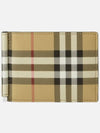 Check Money Clip Card Wallet Beige - BURBERRY - BALAAN 3