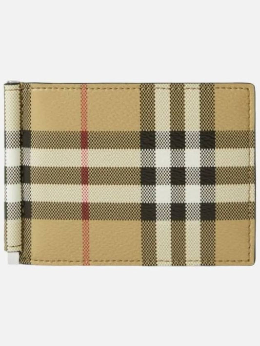 Check Money Clip Card Wallet Beige - BURBERRY - BALAAN 2