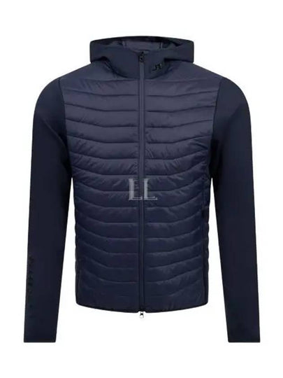 Men's Holden Quilt Hybrid Hooded Jacket Navy - J.LINDEBERG - BALAAN 2