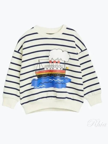 Striped Kids Sweatshirt Top 2362012360 Blue - MINI RODINI - BALAAN 1