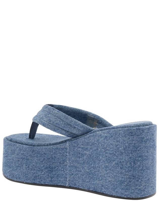 Light Blue Sandals With Wedge And Logo Patch In Denim Woman - COPERNI - BALAAN 3