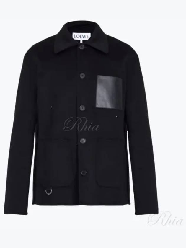 Anagram Embossed Workwear Wool Cashmere Blend Jacket Black - LOEWE - BALAAN 2