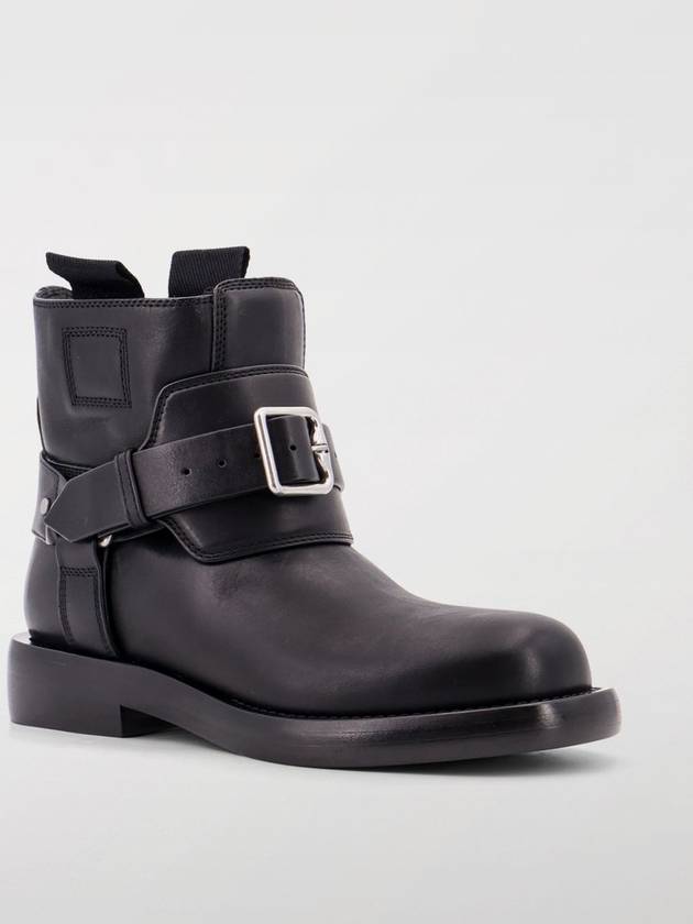 Cobble Leather Middle Boots Black - BURBERRY - BALAAN 3