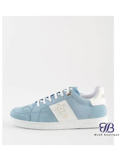 Star Sneakers Pastel Blue Suede Calfskin White - DIOR - BALAAN 2