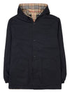 Reversible Check Nylon Hooded Jacket Black Beige - BURBERRY - BALAAN 5